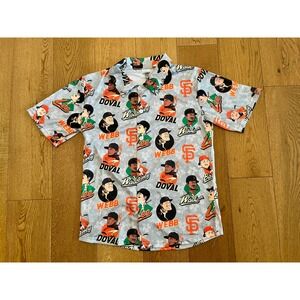 SF Giants Bobblehead Caricature Shirt M Webb Doval Lee Wade Jr Bailey MLB Blue